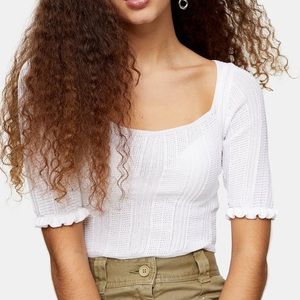 NWT TOPSHOP Idol Frill Sleeve Cropped Sweater szXL